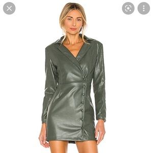 Kendall + Kylie Green Leather Dress